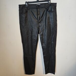 LOFT Pants Black Faux Leather The Skinny Neutral Classic Casual
